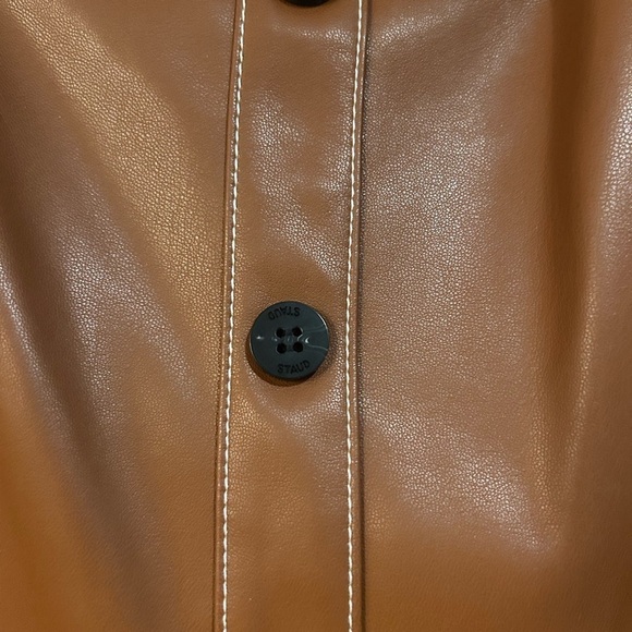 STAUD Oz Faux Leather Belted Dress Size Large - Picture 10 of 16